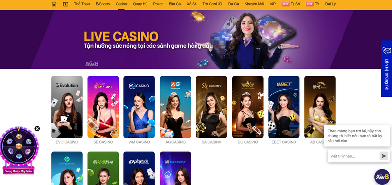 AW8 - Nhà cái uy tín, lừng danh trên thị trường giải trí