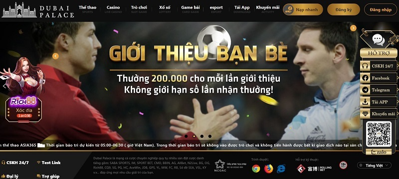 Dubai Palace – Sân chơi giải trí, nhà cái tặng tiền đậm chất hoàng gia 2023